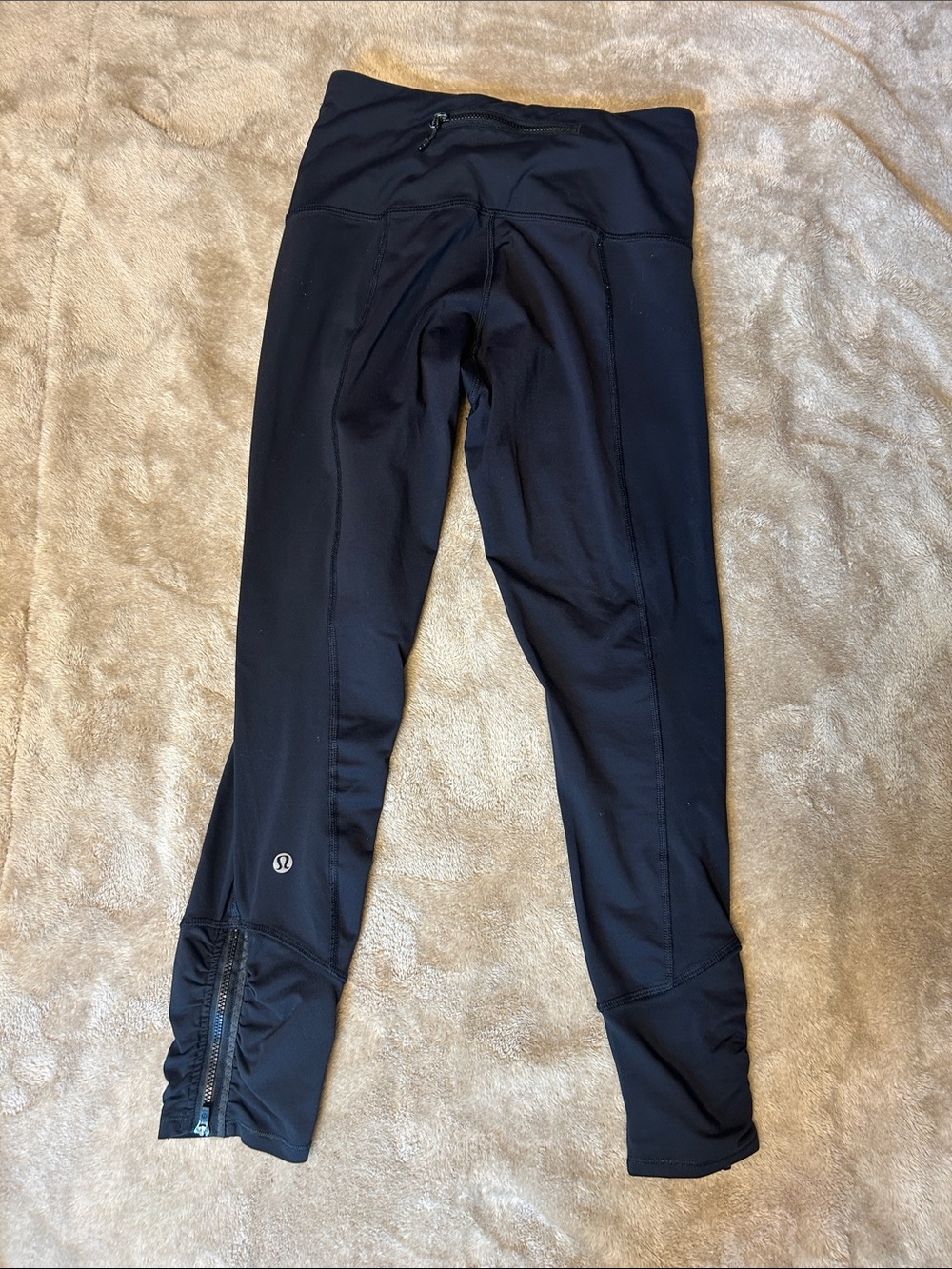 lululemon athletica Black Performance Leggings with Ankle Zips